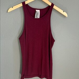 Free People Ribbed Deep Red Tank Top Size Small